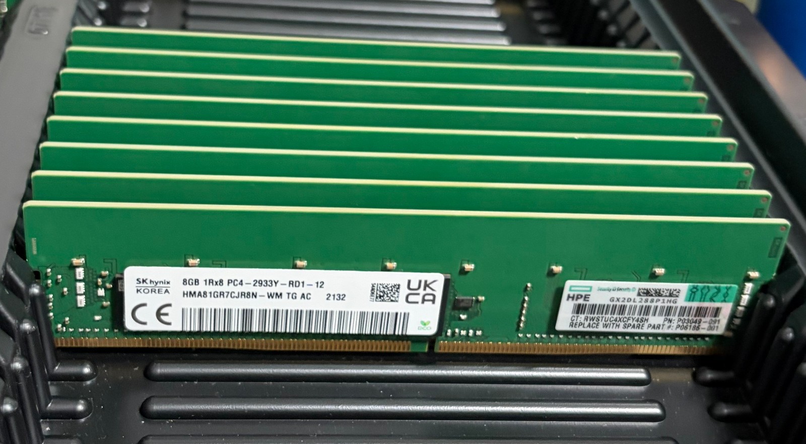 SK Hynix 8GB 1Rx8 PC4-2933Y-RD1-12 ECC REG Server Memory P/N: HMA81GR7CJR8N-WM