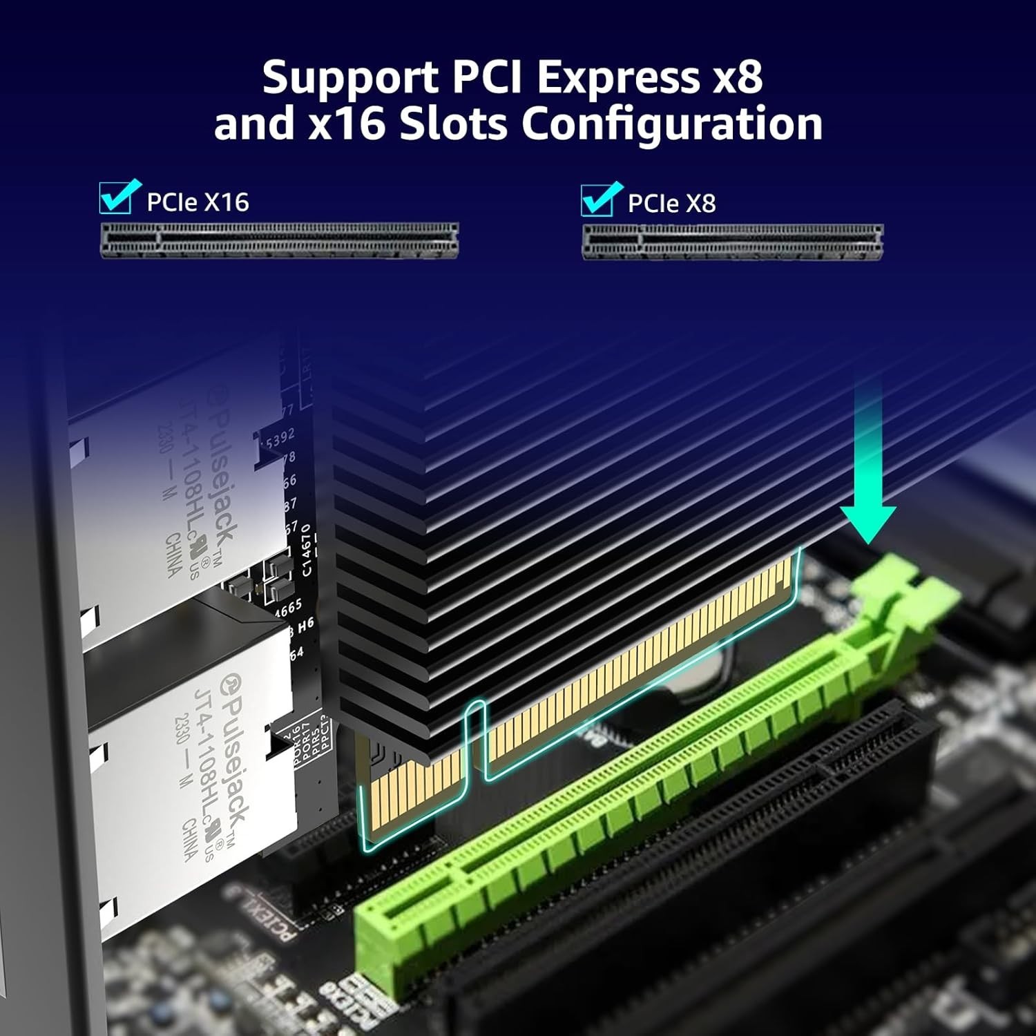 Dual 10Gbps RJ45 Ethernet Adapter Card – Intel X540-T2 for PCI Express X8/X16