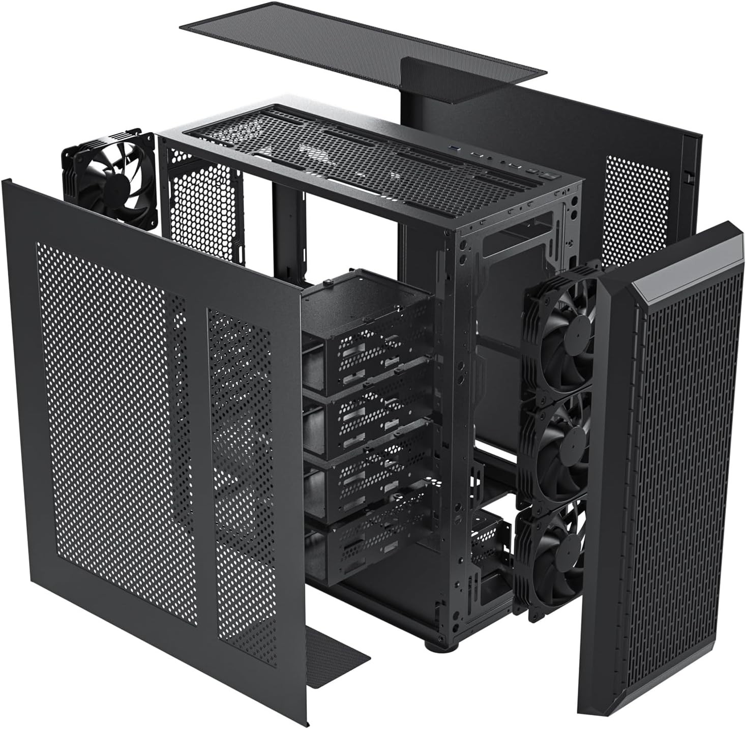 Classico Storage Master ATX NAS Computer Case Mid Tower with 4X120Mm Fans, USB 3