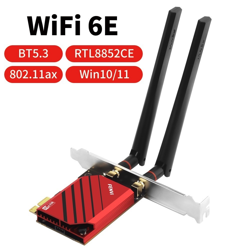 WiFi 6E PCIe Gaming Card AX5400 Tri-Band 2.4G/5G/6GHz Bluetooth 5.3 Wireless