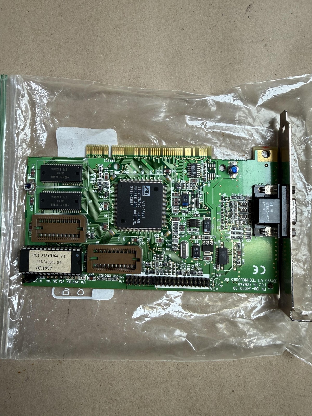Vintage ATI Mach64 VT PCI Graphics Card VGA PN 109-34000-00 ROM 113-34004-104