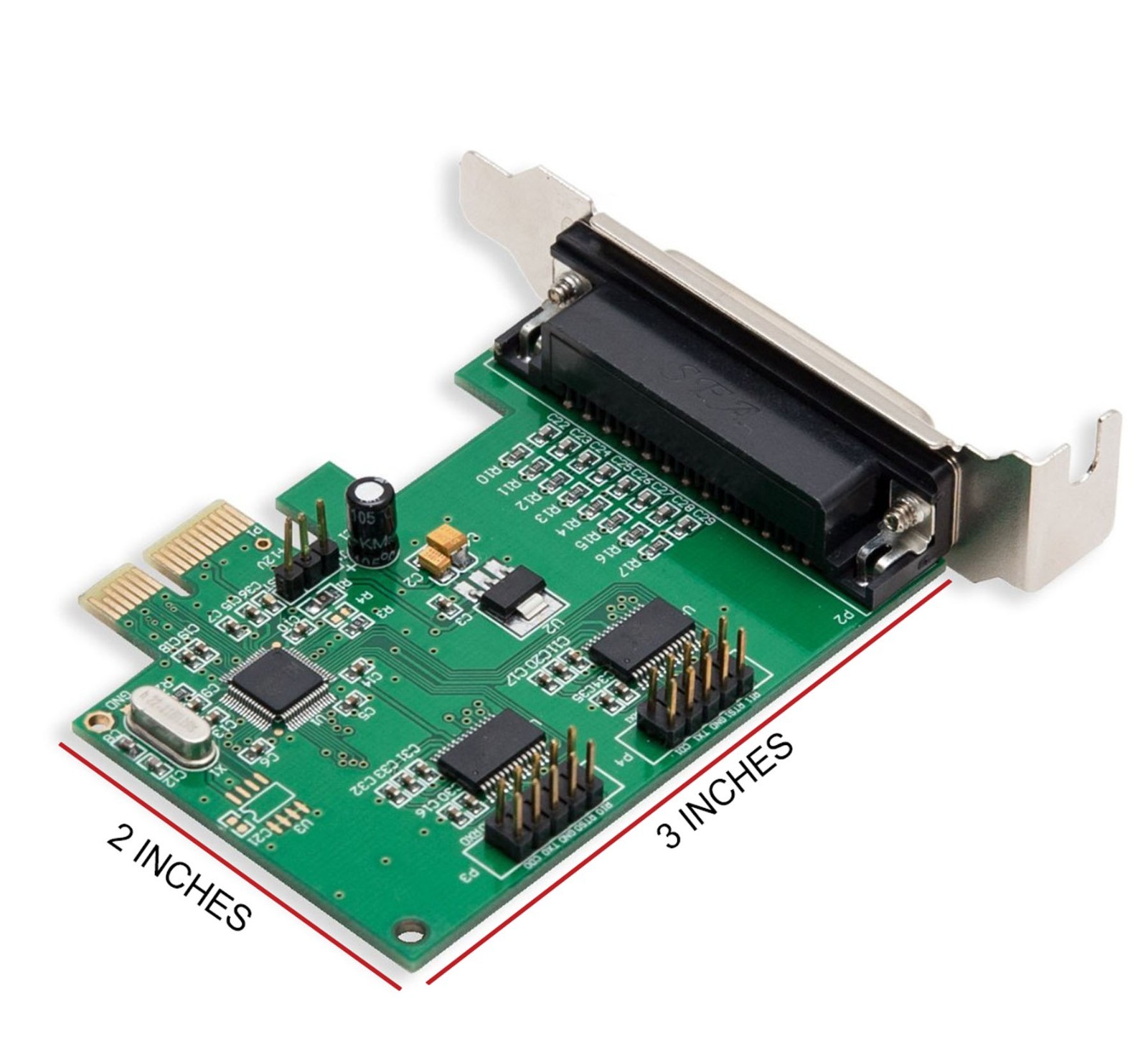 2 Port DB9 Serial and 1 Port DB25 Parallel PCI-e 1.0 x1 Card
