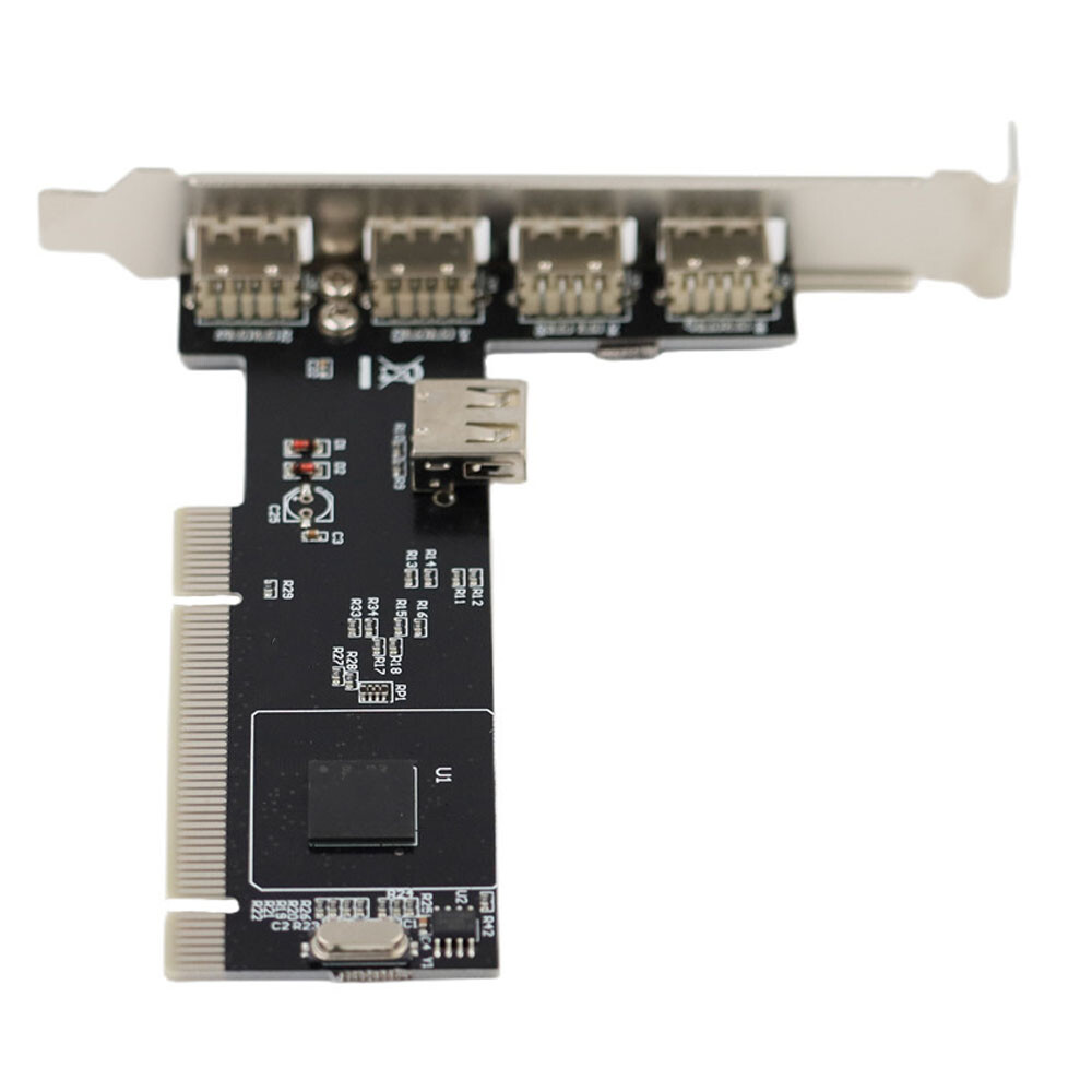 2X PCI 32bit to 4+1 ports USB2.0 Expansion Controller Card PCI 5x USB2.0 USA