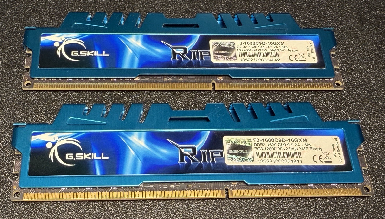G.SKILL Ripjaws X 16GB (2x8GB) DDR3-1600 PC3-12800 DIMM XMP F3-1600C9D-16GXM