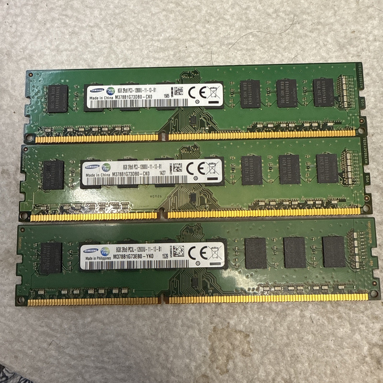 Samsung 24GB 2Rx8 (8GBx3) PC3-12800 (DDR3-1600) Memory