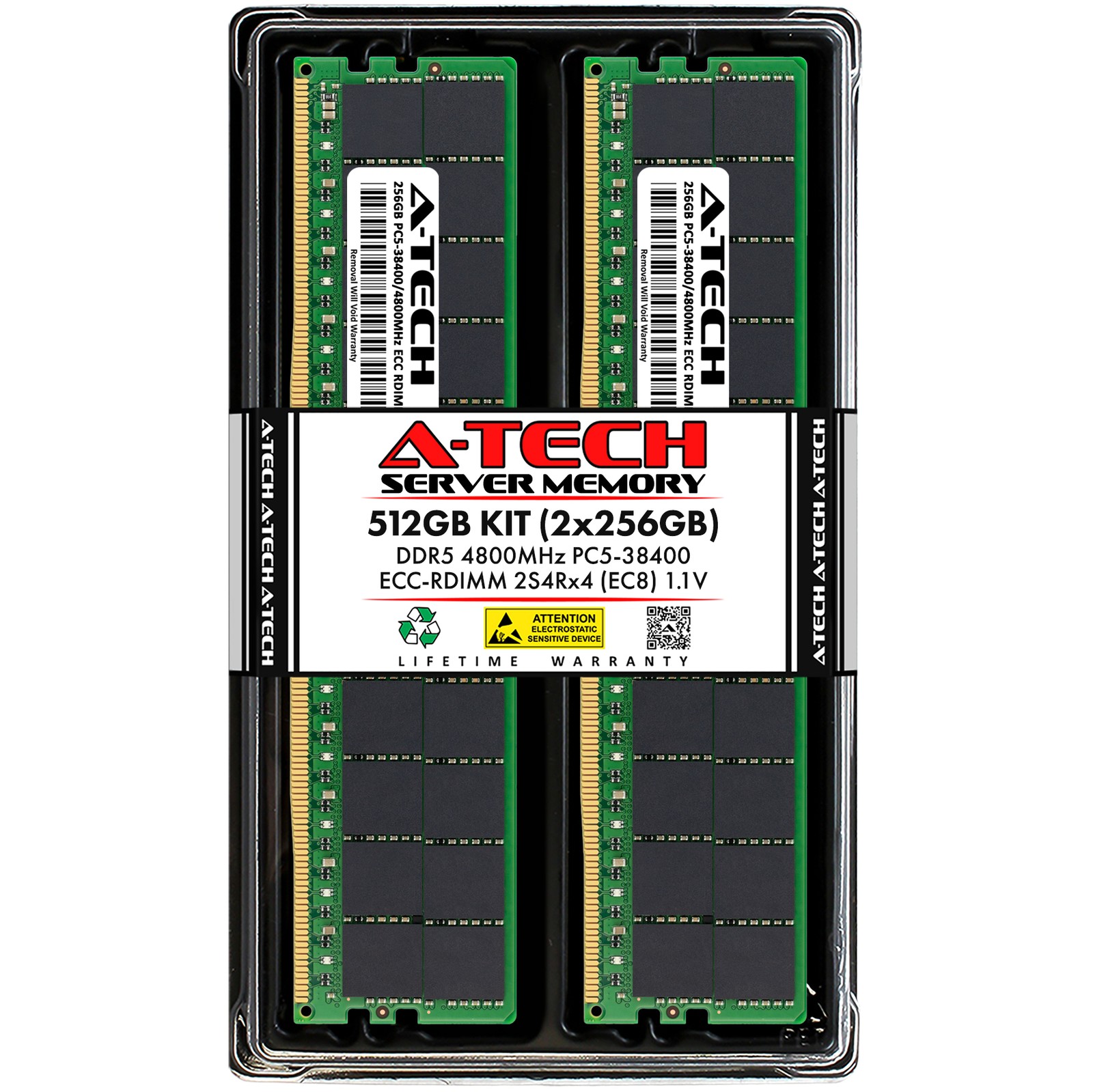 512GB 2x256GB PC5-4800 EC8 RDIMM Supermicro 221HE-TNRD 621BT-DNTR Memory RAM