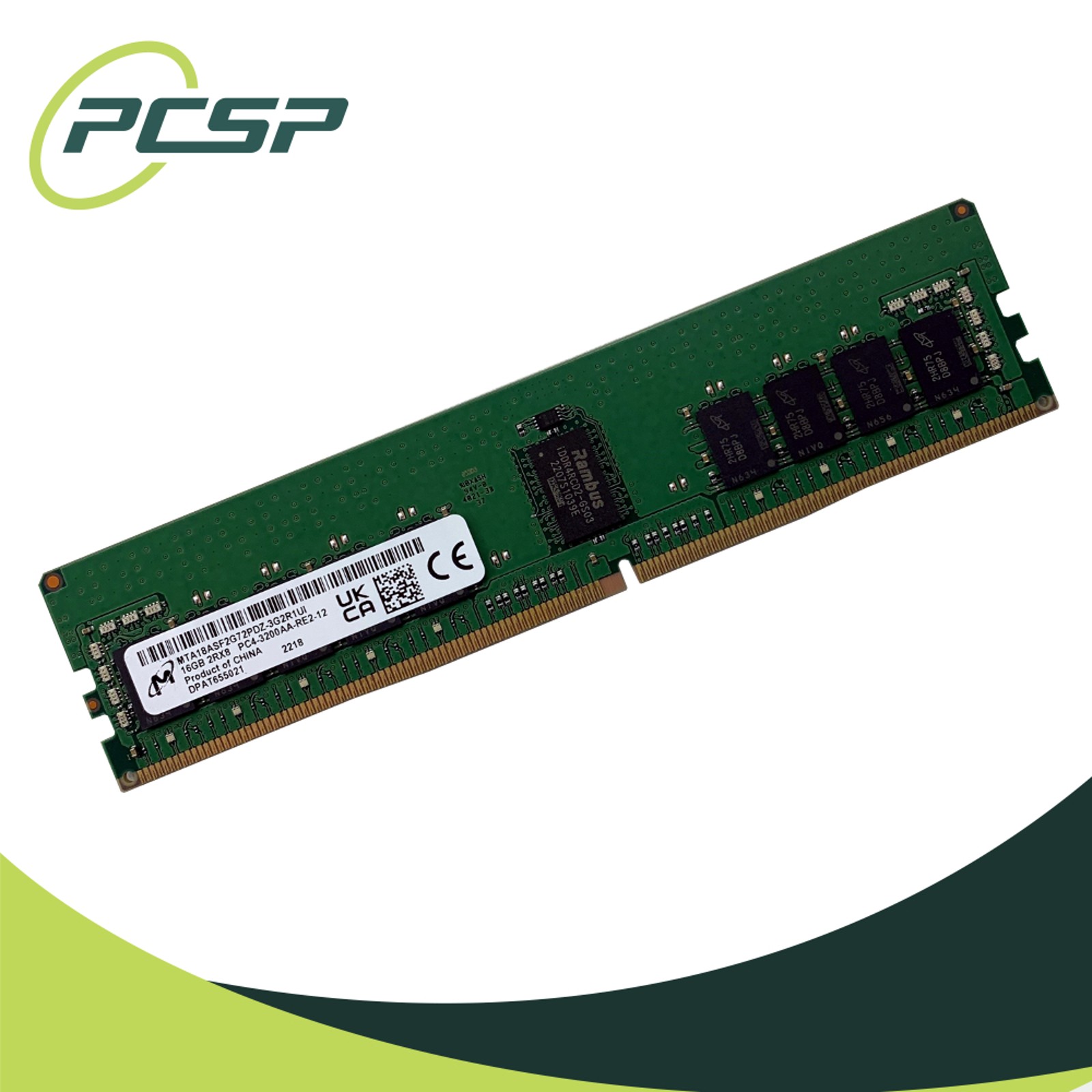 Micron 16GB 2Rx8 PC4-3200AA-R DDR4 ECC RDIMM MTA18ASF2G72PDZ-3G2R1UI