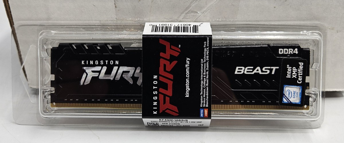 Kingston FURY Beast 8GB 3200MHz DDR4 CL16 Desktop Memory Single Module KF432C16B