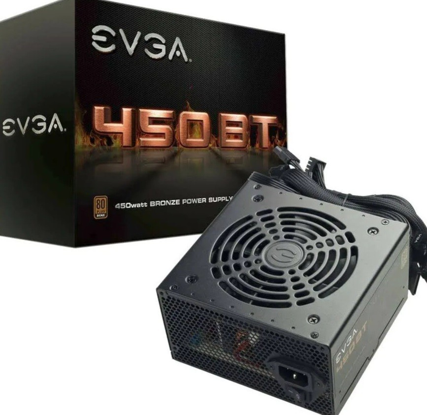 EVGA 450 BT Power Supply 80+ Bronze PSU 450 WATTS Quiet Fan ATX PC Computer