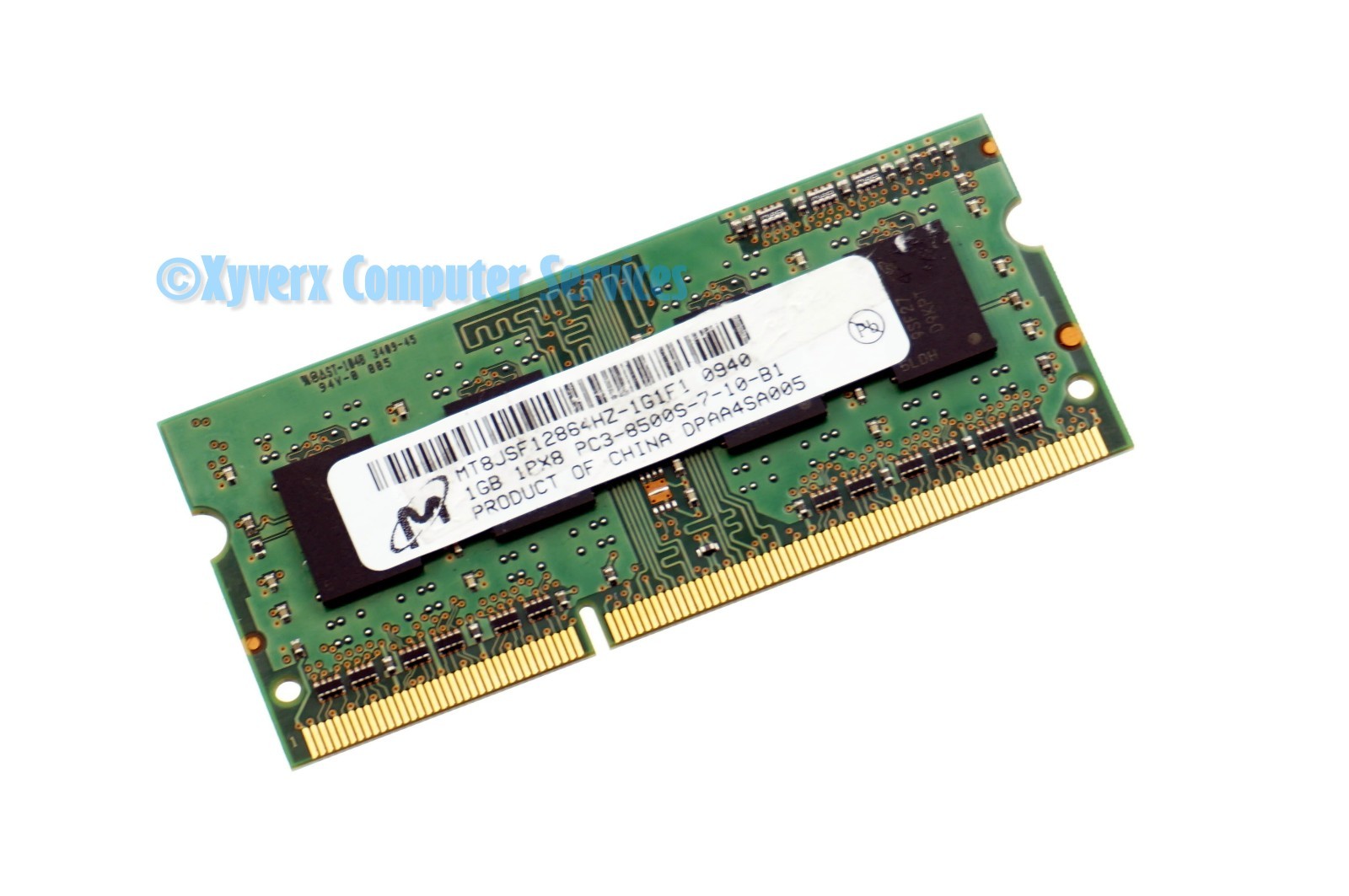 MT8JSF12864HZ-1G1F1 OEM MICRON MEMORY LAPTOP 1GB 1RX8 PC3-8500S-7-10-B1 (CA65)