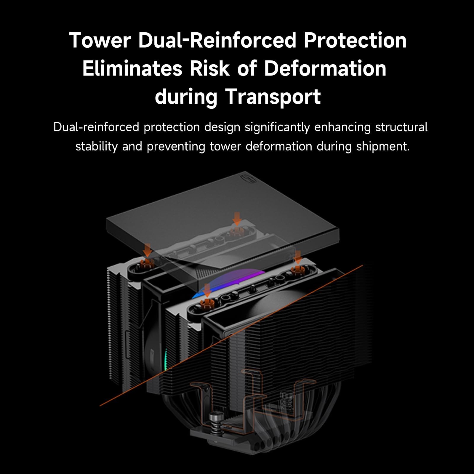 High-Performance CPU Air Cooler, Dual-Tower Heatsink, 120mm ARGB Fan, Intel & AM