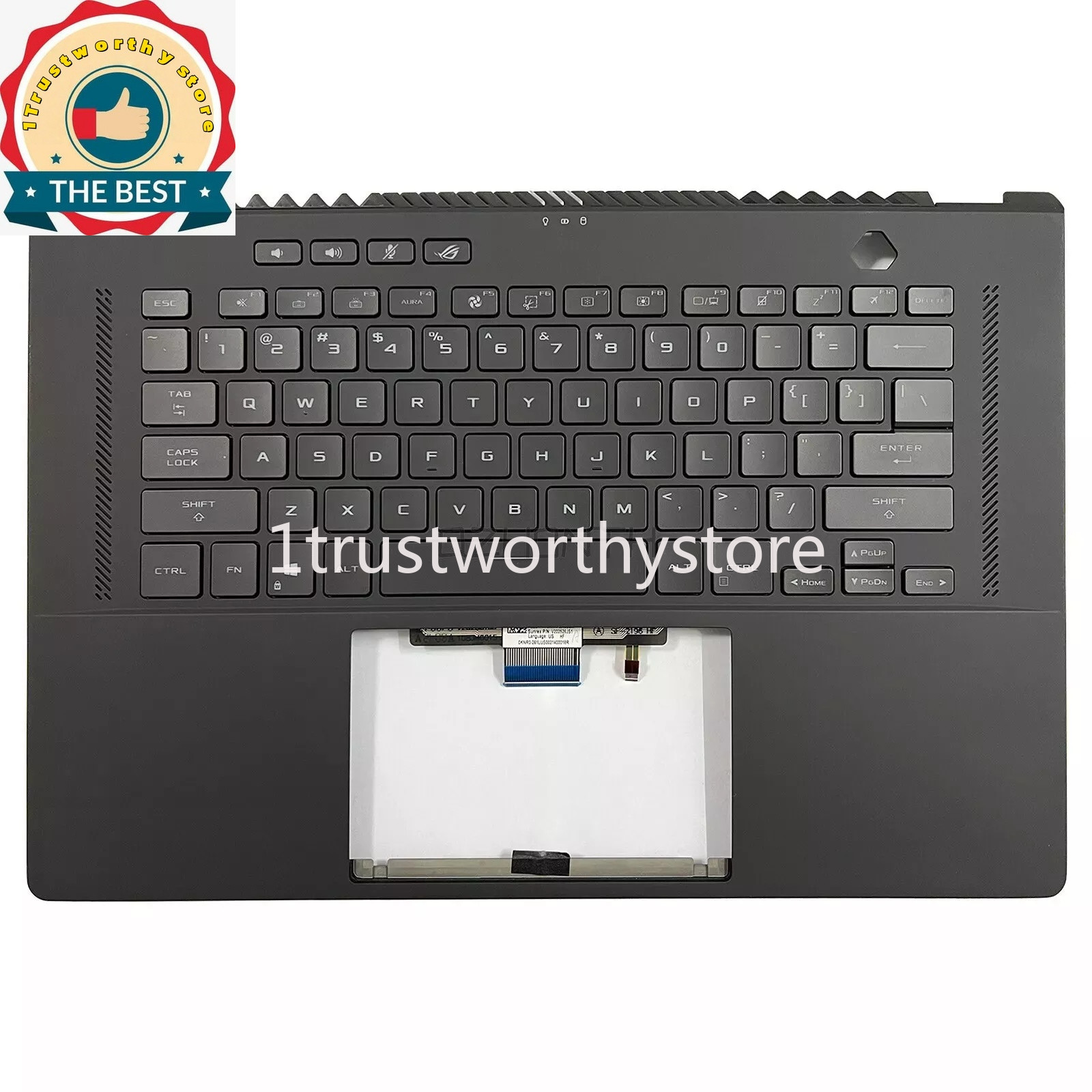 FOR ASUS ROG Zephyrus GA503Q GU603 Palmrest Colorful Backlit Keyboard Cover Grey