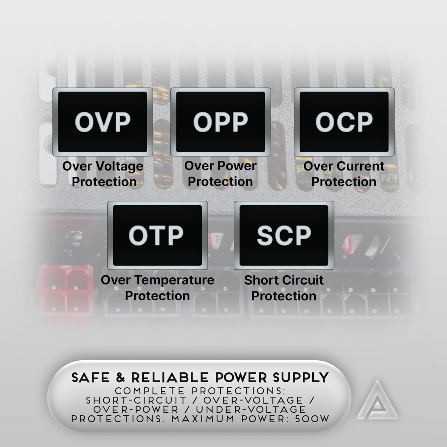 Apevia ITX-PFC500W Mini Itx/Flex ATX / 1U 500W Fully Modular Power Supply, Full
