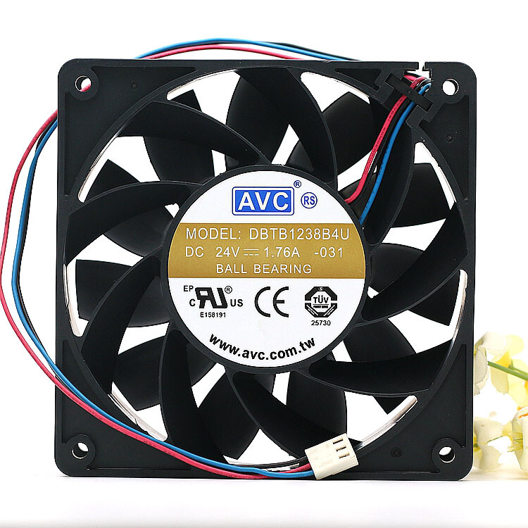 AVC DBTB1238B4U 24V 1.76A 5500RPM 12CM 12038 3-wire 3-pin inverter DC fan