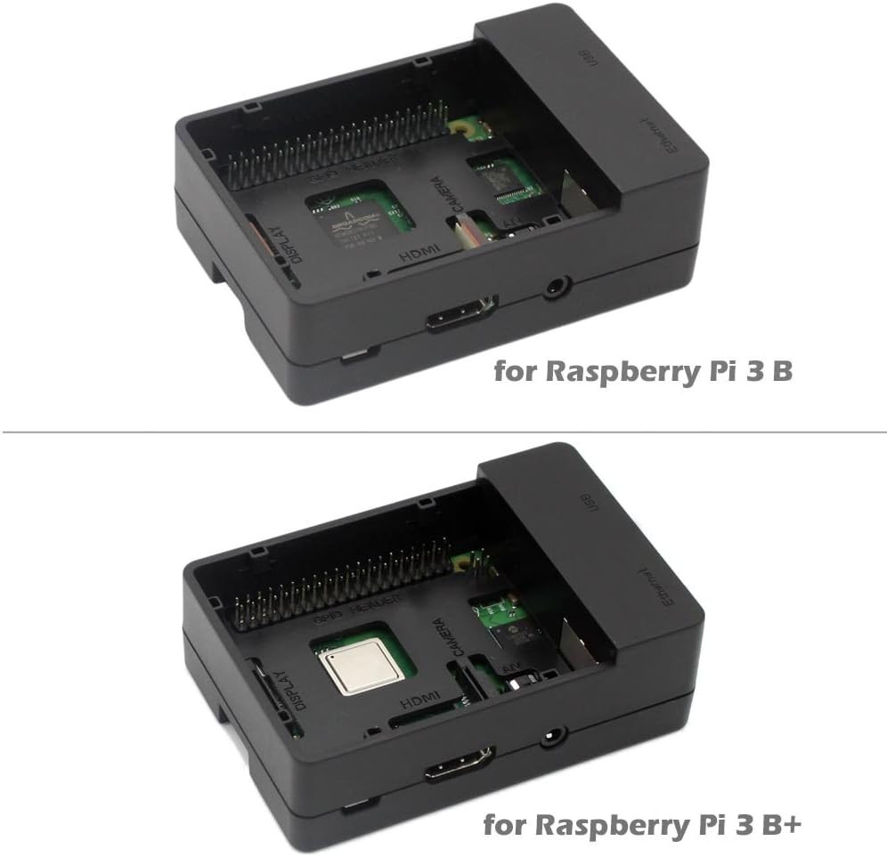 Raspberry Pi 3 B+ Case With Cooling Fan and Heatsink – ABS Case With Simple Remo