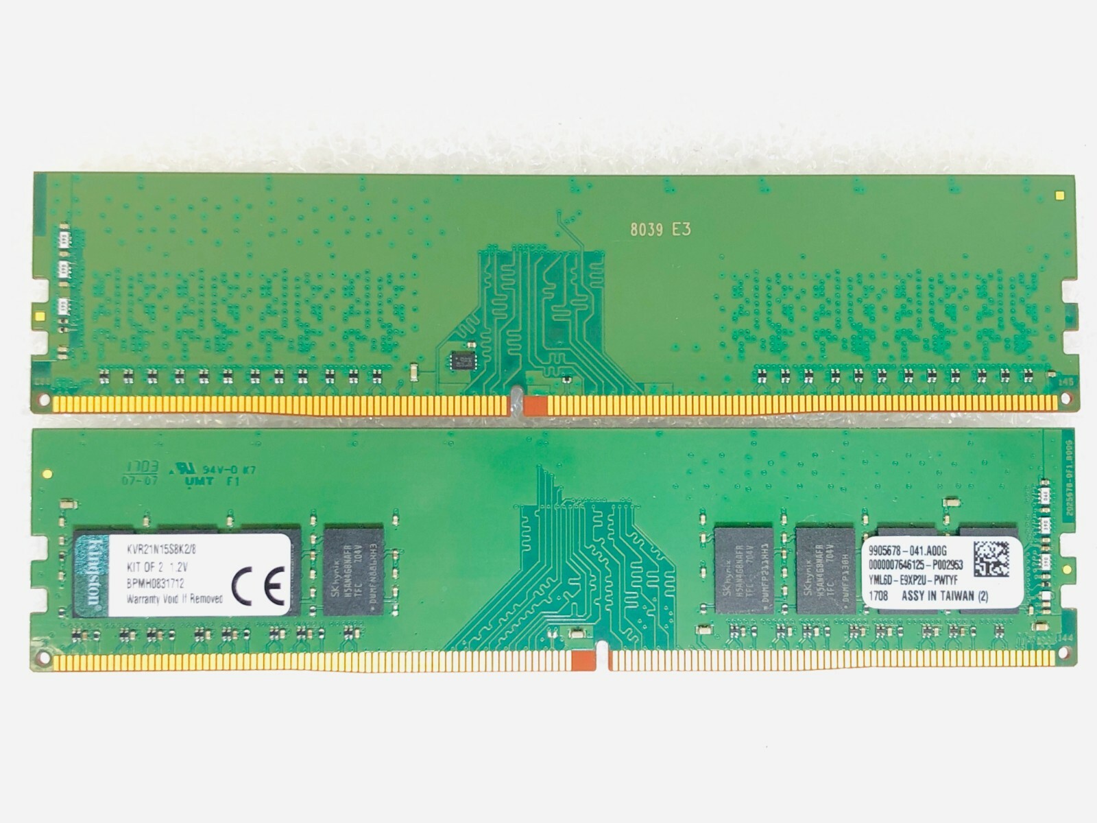 KIT OF 2 Kingston KVR21N15D8K2/8 8GB (2x4GB) 288-Pin DDR4 SDRAM PC4 Desktop RAM