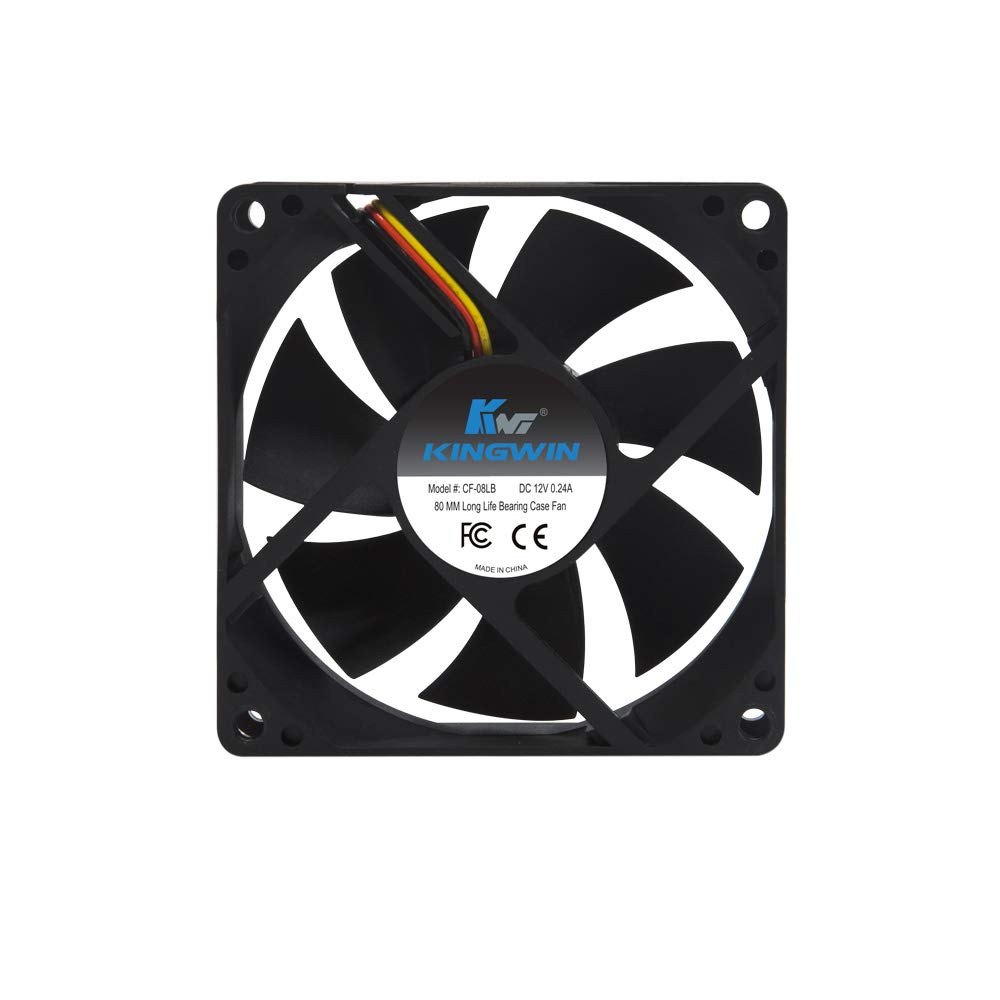 Kingwin 80Mm Silent Fan – Quiet PC Cooling Fan for Computer Cases, CPU Coolers,