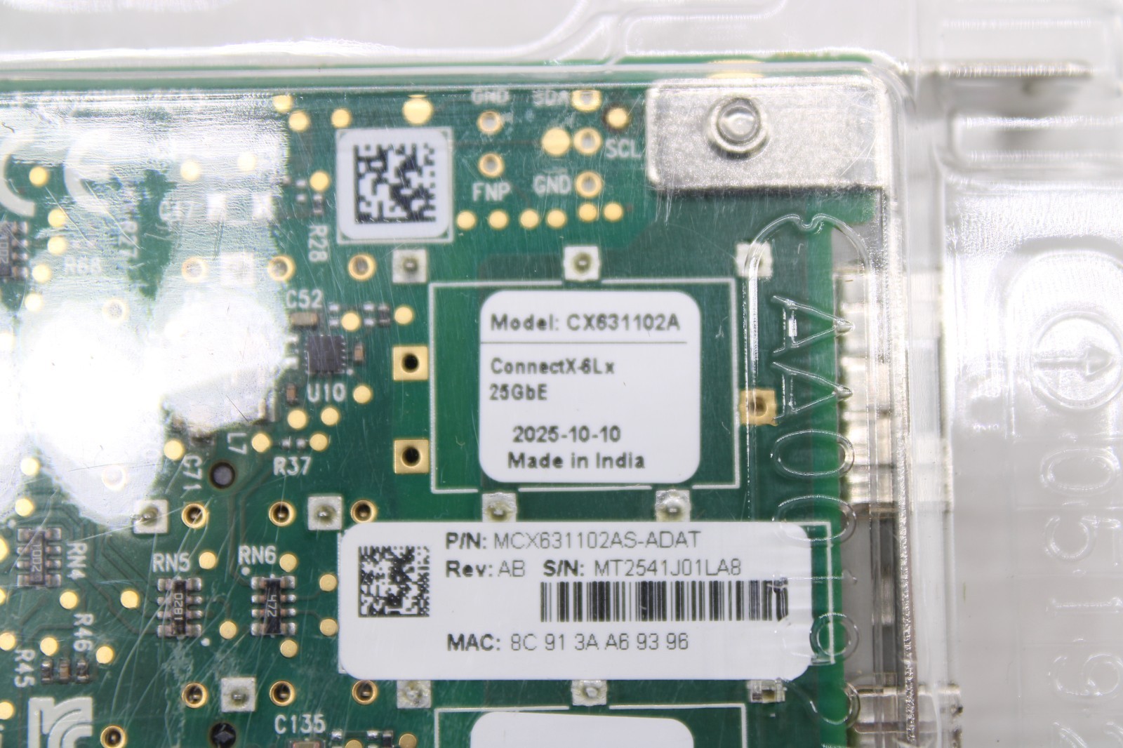 Mellanox MCX631102AS-ADAT ConnectX-6 Lx 10/25Gb SFP28 PCI CX631102A Network Card