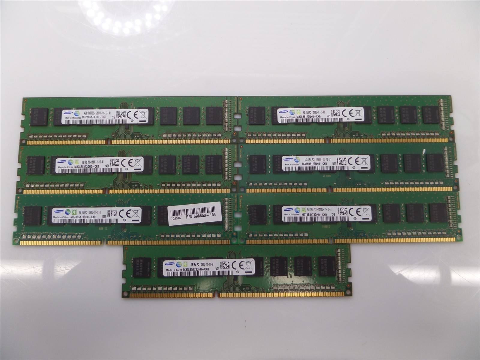 Lot of 7 – Samsung M378B5173QH0-CK0 4GB PC3-12800 DDR3-1600MHz Desktop Memory