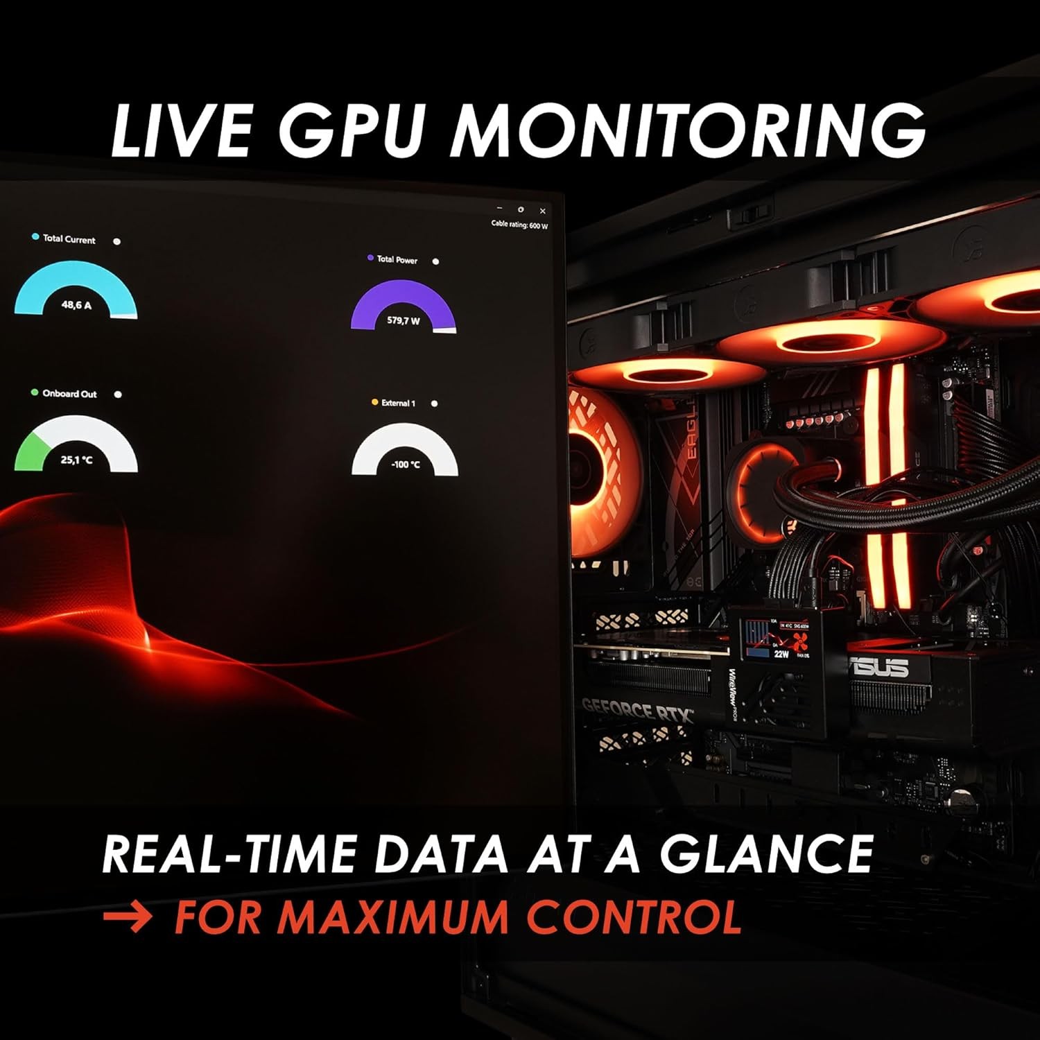 Thermal Grizzly WireView Pro II GPU monitor (Reversed) 12VHPWR GPU – Black