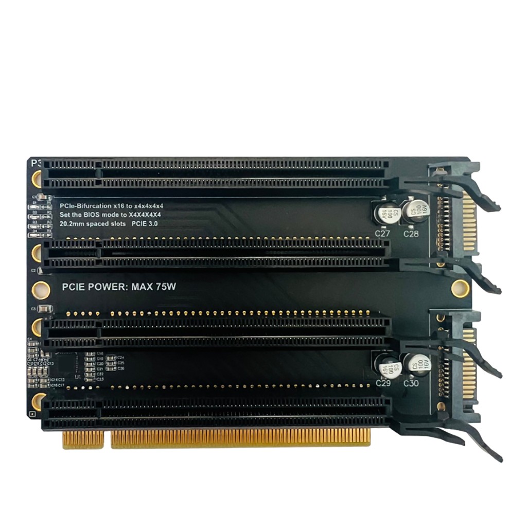 PCIe3.0x16 one to four split gen3 expansion X4X4X4X4 transfer 1 to 4 slots P3A