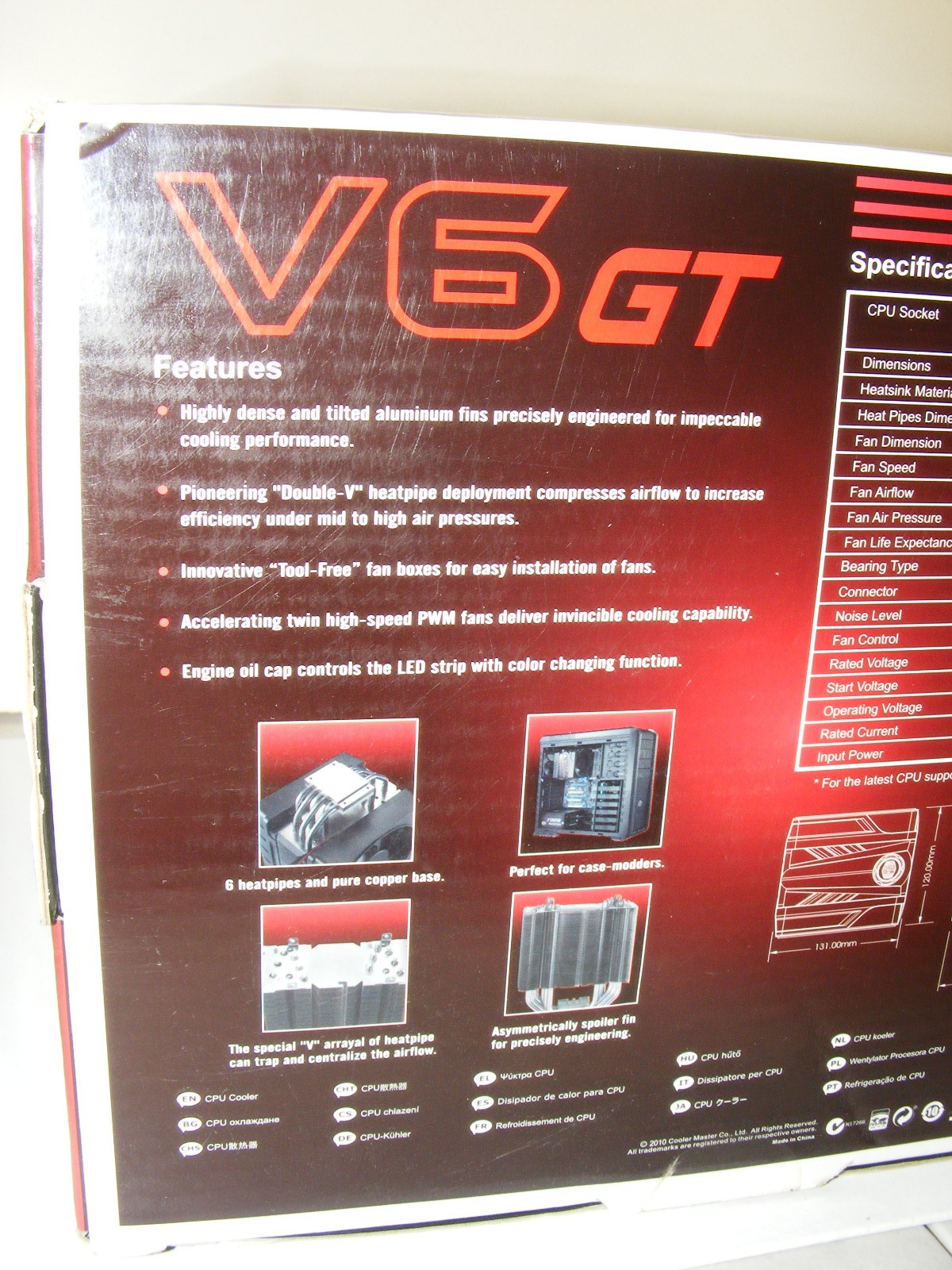 NEW SEALED VINTAGE COOLER MASTER V6 GT CPU MUSCLE COOLER DUAL 120 FANS 6 PIPES