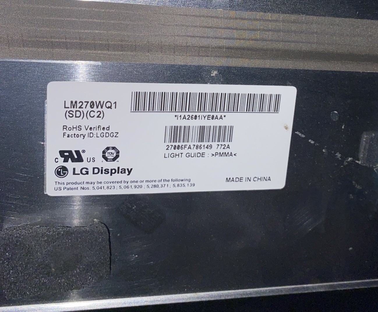 Apple iMac 27″ A1312 LCD Screen Display Panel LM270WQ1 (SD) (C2)