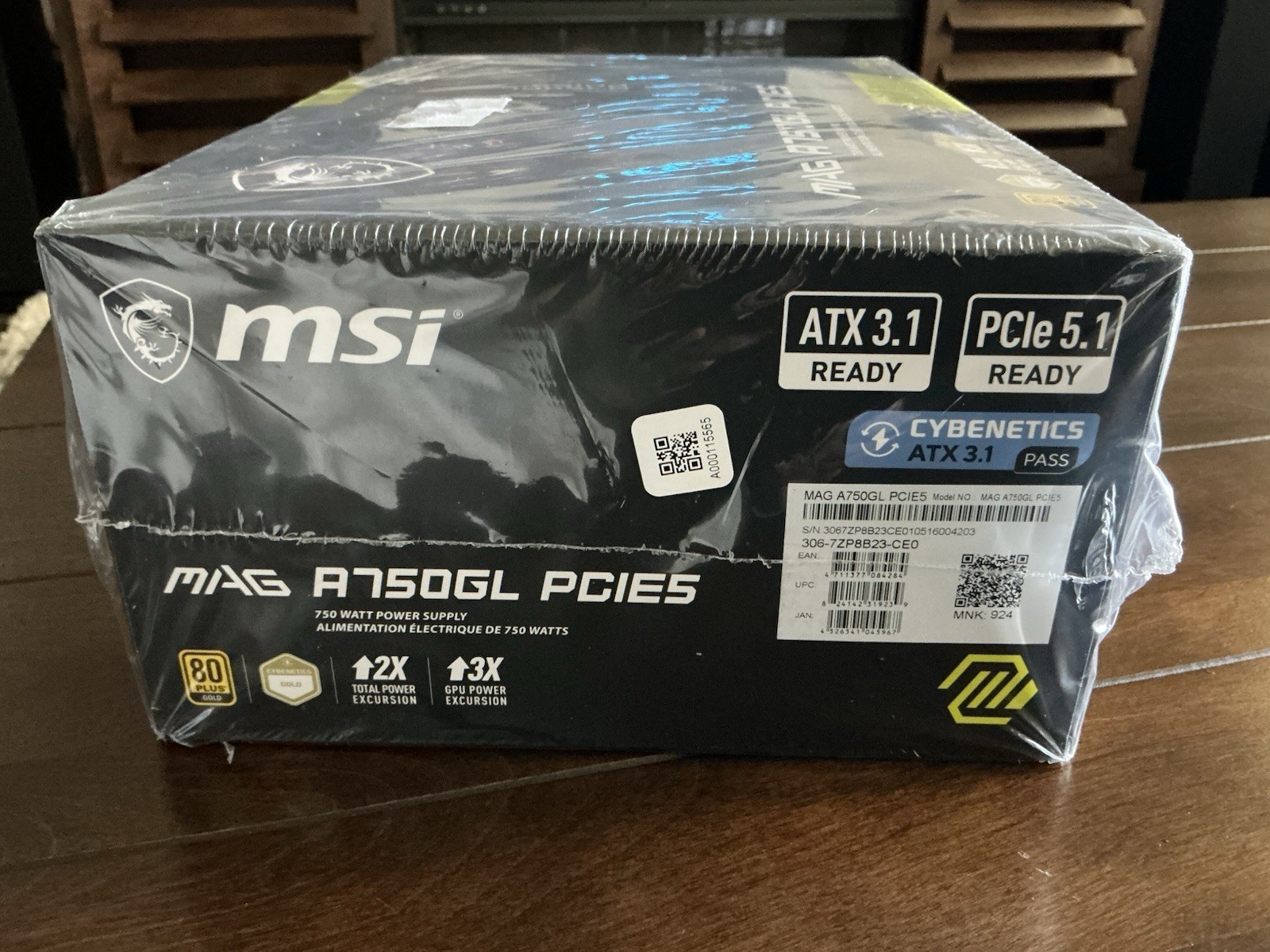 MSI MAG A750GL PCIE5 750W Gaming Power Supply ATX 3.1/PCIE 5.1 Ready 80 + Gold
