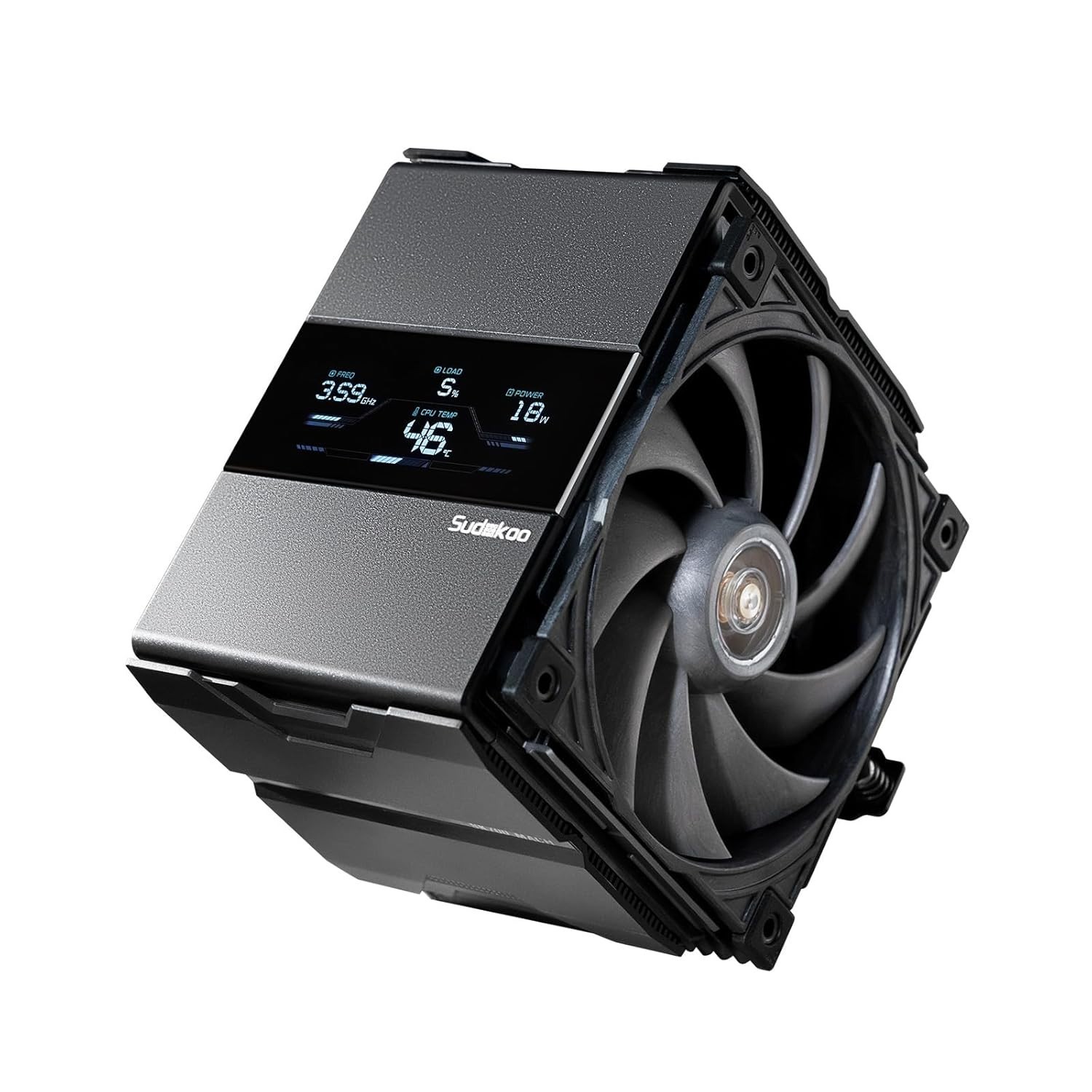 Sudokoo SK700V-MACH CPU Air Cooler Digital Display 120mm PWM Fan AM5/Intel