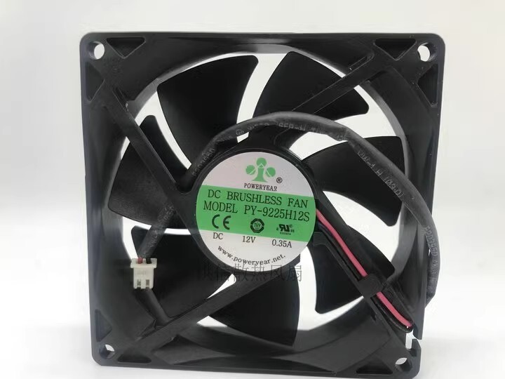 POWERYEAR PY-9225H12S 9025 DC12V 0.35A 9CM 2-Wire Cooling Fan