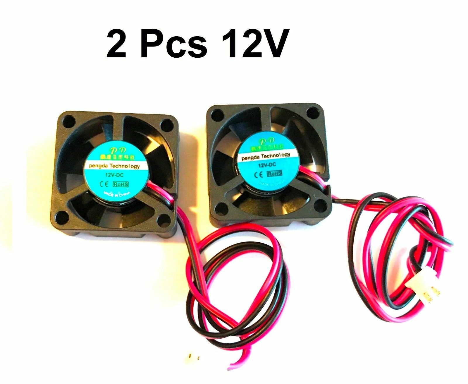 2 Pcs 12V 30mm Cooling Computer Case Fan 3010 30x30x10mm DC PC 3D Printer 2-Pin