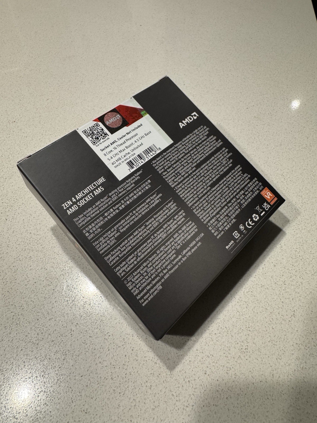 AMD Ryzen 7 7700X 8-Core 16-Thread AM5 CPU NEW Factory Sealed Retail Box