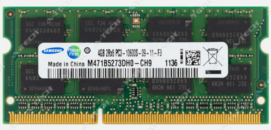 Samsung 4GB DDR3-1333 PC3-10600 2Rx8 SODIMM Laptop Memory RAM M471B5273DH0-CH9