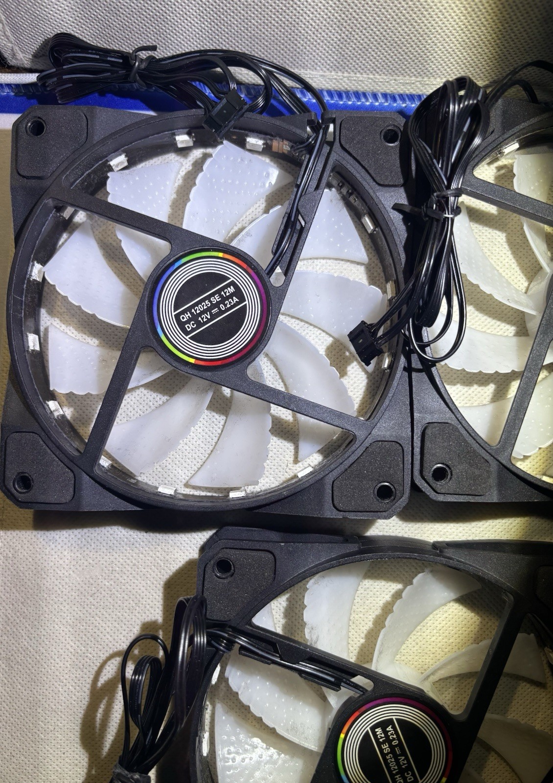 READ – Lot of 3 Fans 6PIN PWM 1500RPM 12V RGB LED W/Remote – Computer PC Cooling