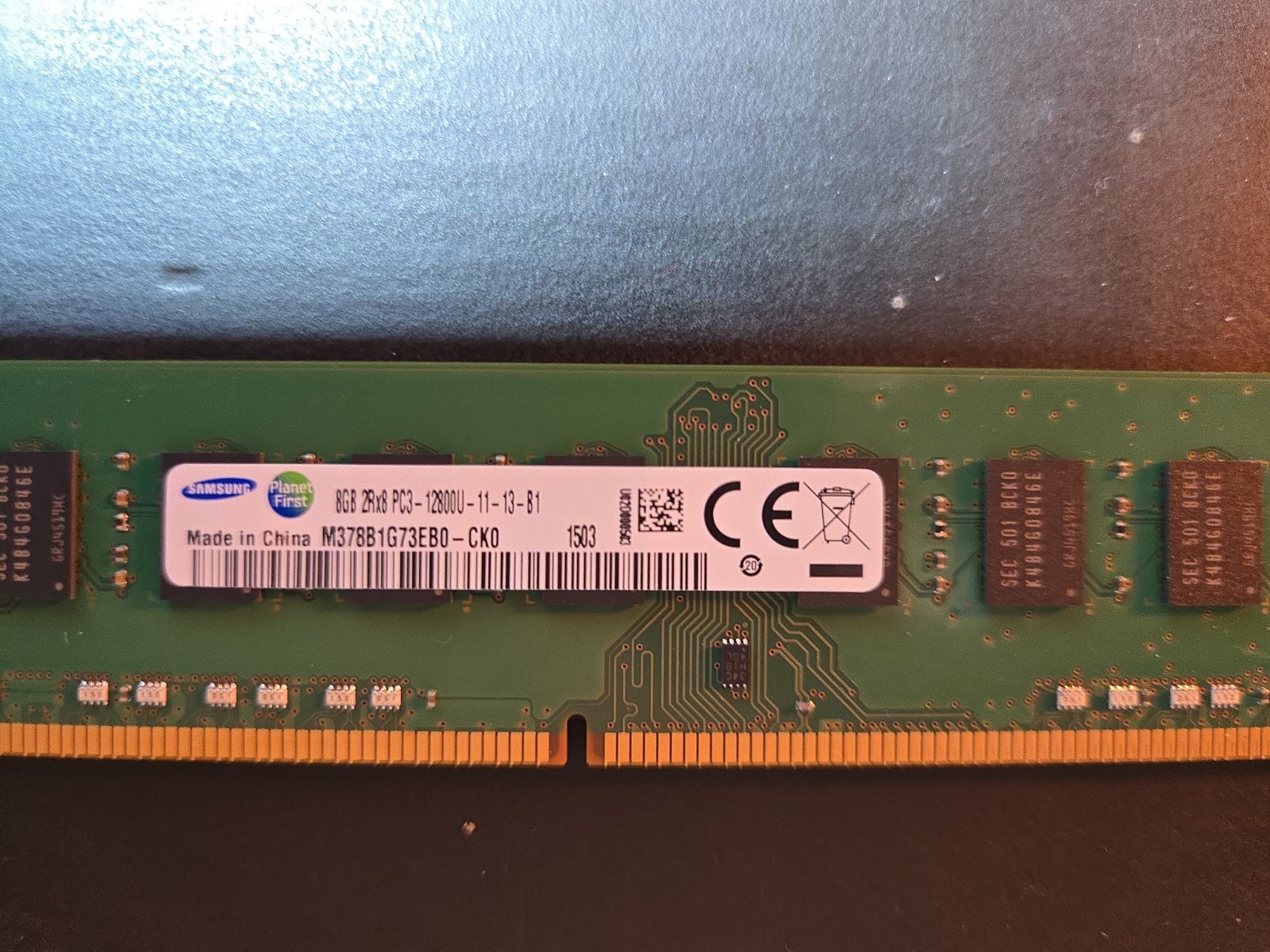 Samsung 8gb 2rx8 PC3-12800u M378B1G73EBO-CKO Memory Module