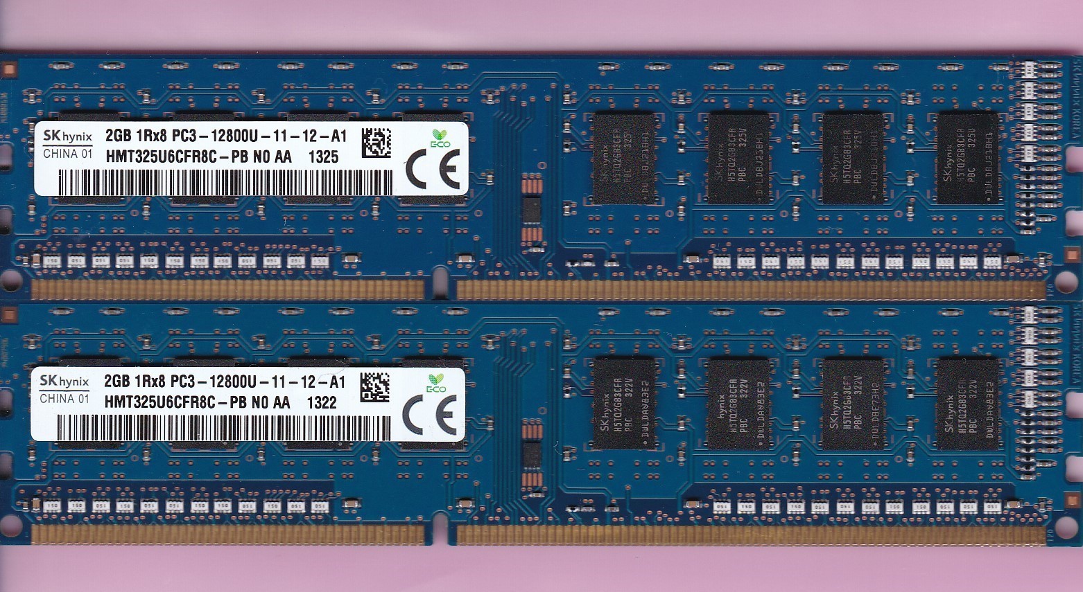 4GB 2x2GB PC3-12800 SK HYNIX HMT325U6CFR8C-PB N0 AA DDR3-1600 Desktop Ram Kit