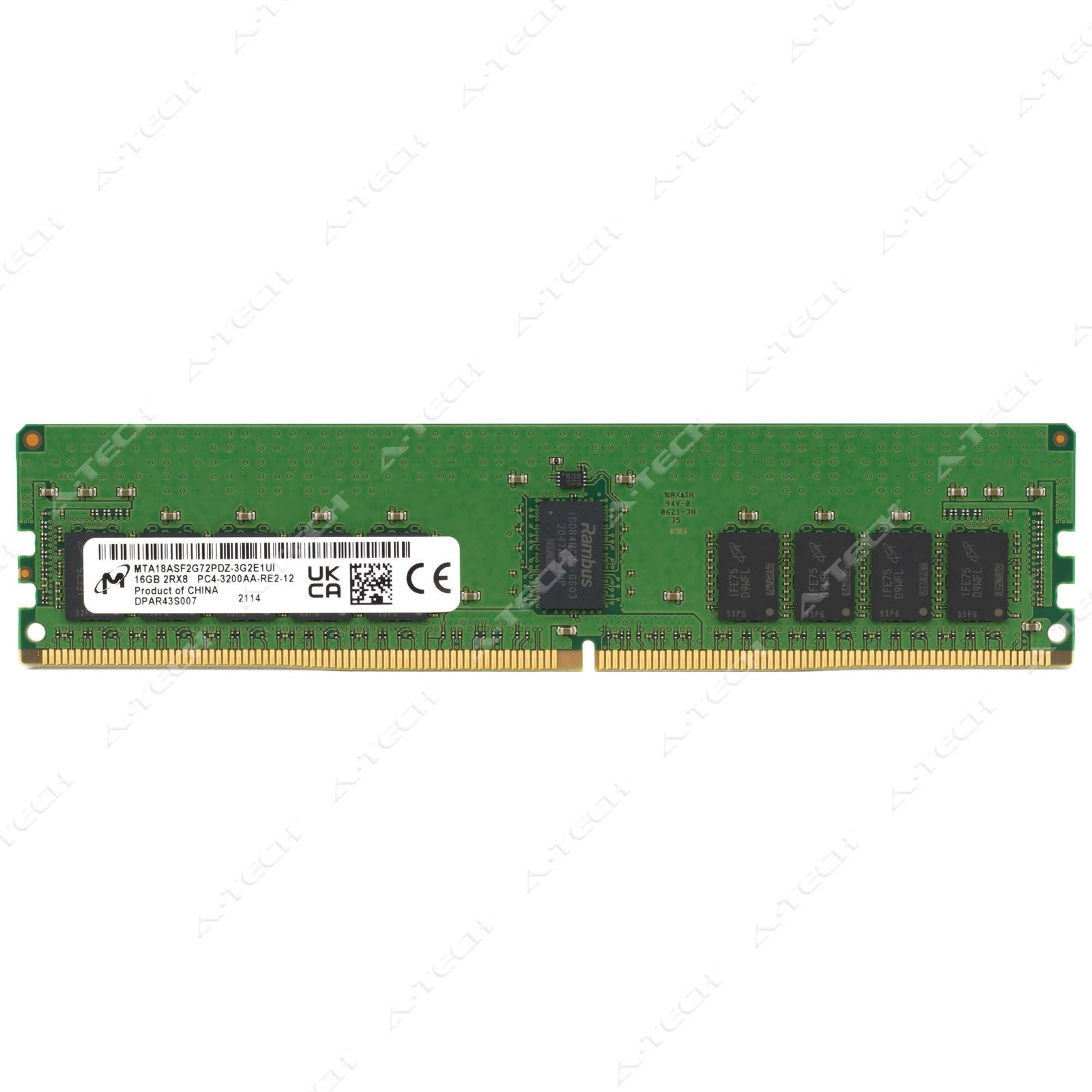 Micron 16GB DDR4 PC4-25600 ECC RDIMM Server Memory RAM (MTA18ASF2G72PDZ-3G2E1)