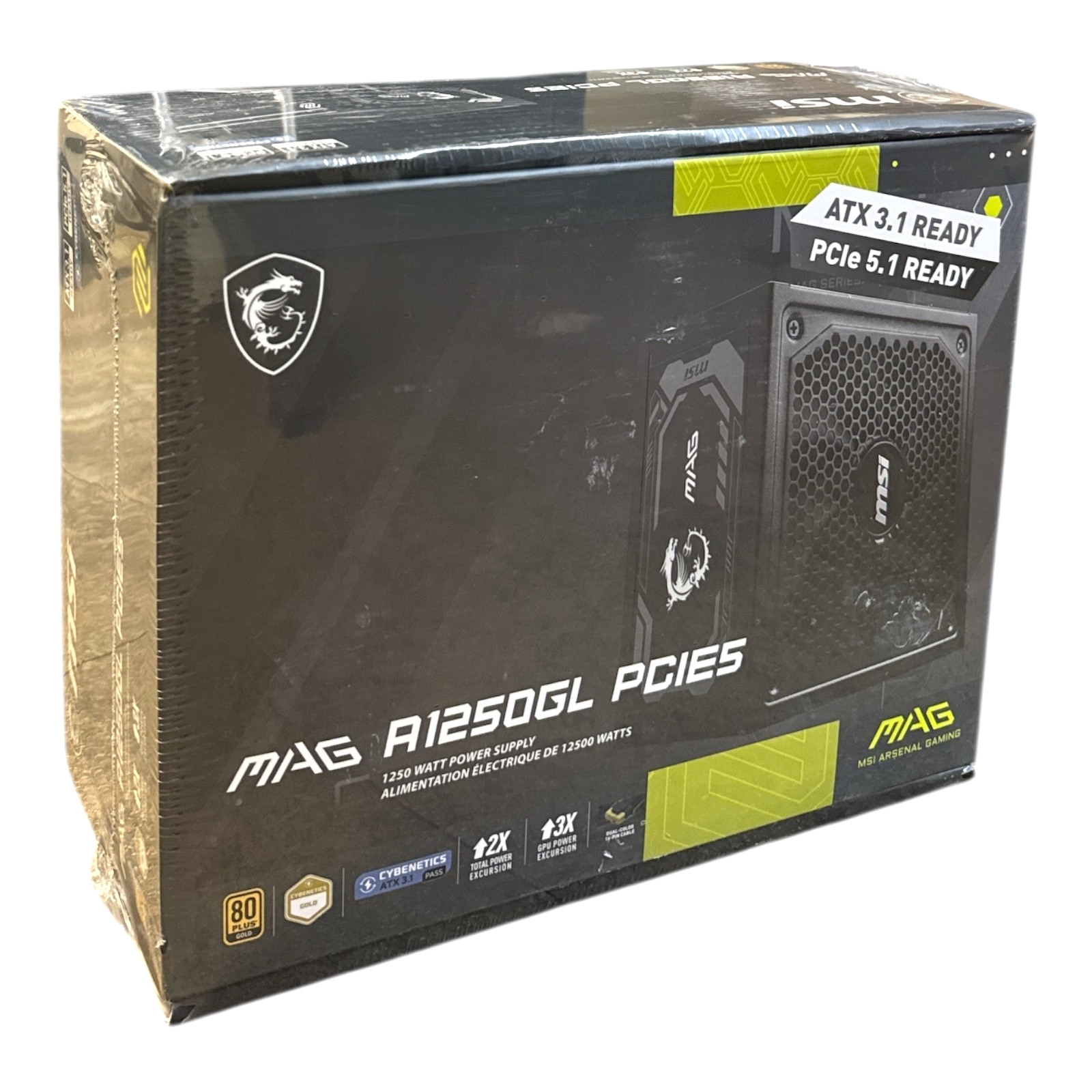 MSI MAG A1250GL PCIE5, Fully Modular Compact Gaming 1250W Power Supply, 80+