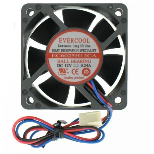 Evercool 60x60x25mm EC6025H12CA 12V High Speed Fan 3-Pin