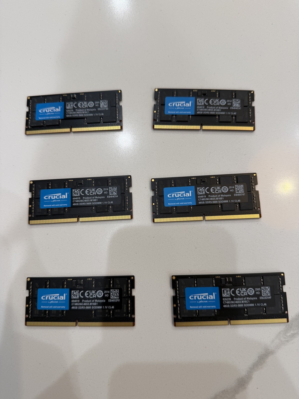Crucial 96GB Kit 2x48GB DDR5-5600 SODIMM Laptop RAM CT2K48G56C46S5