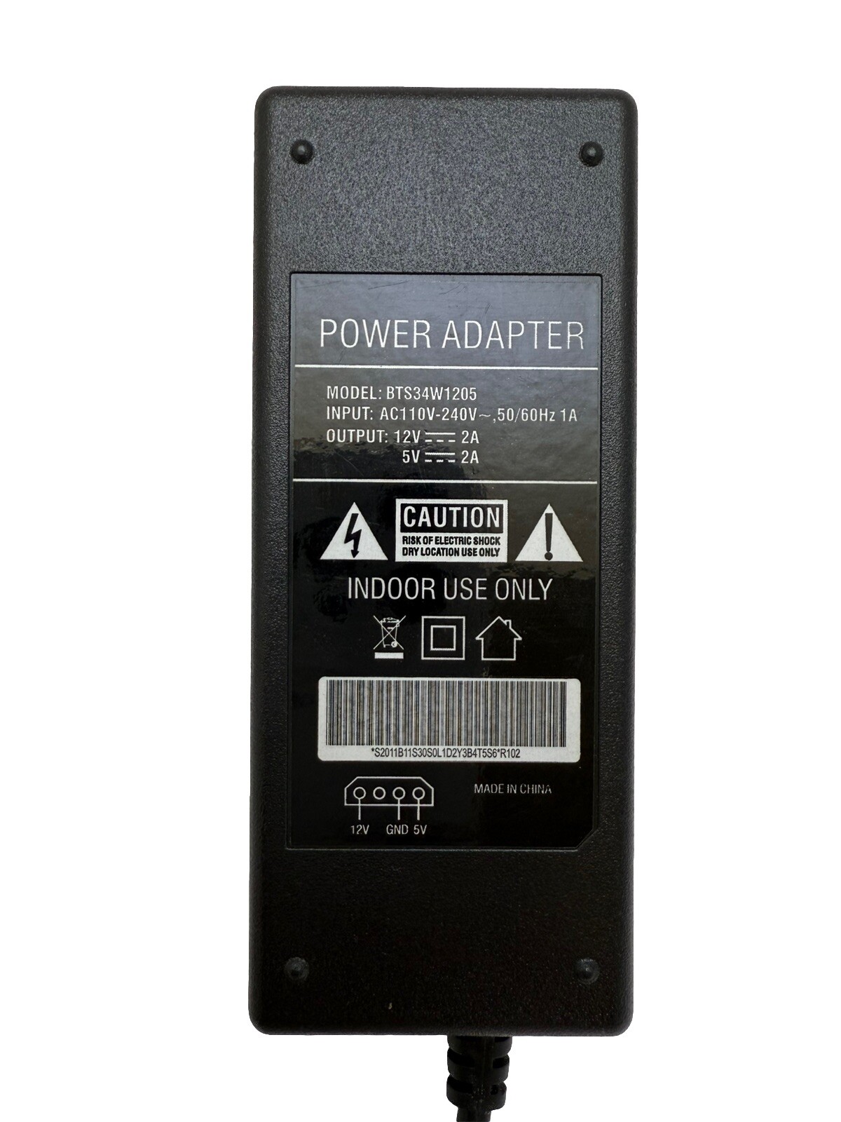External MOLEX Power Supply – US SELLER – 12V DC 5V DC 4-Pin Adapter – NEW!