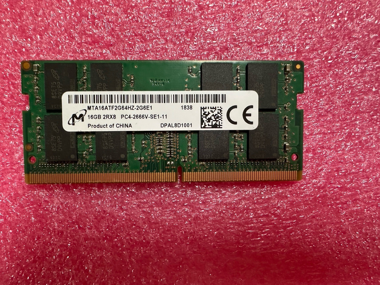 MICRON 16GB DDR4 2666MHz PC4-21300 SODIMM LAPTOP MEMORY MTA16ATF2G64HZ-2G6E1