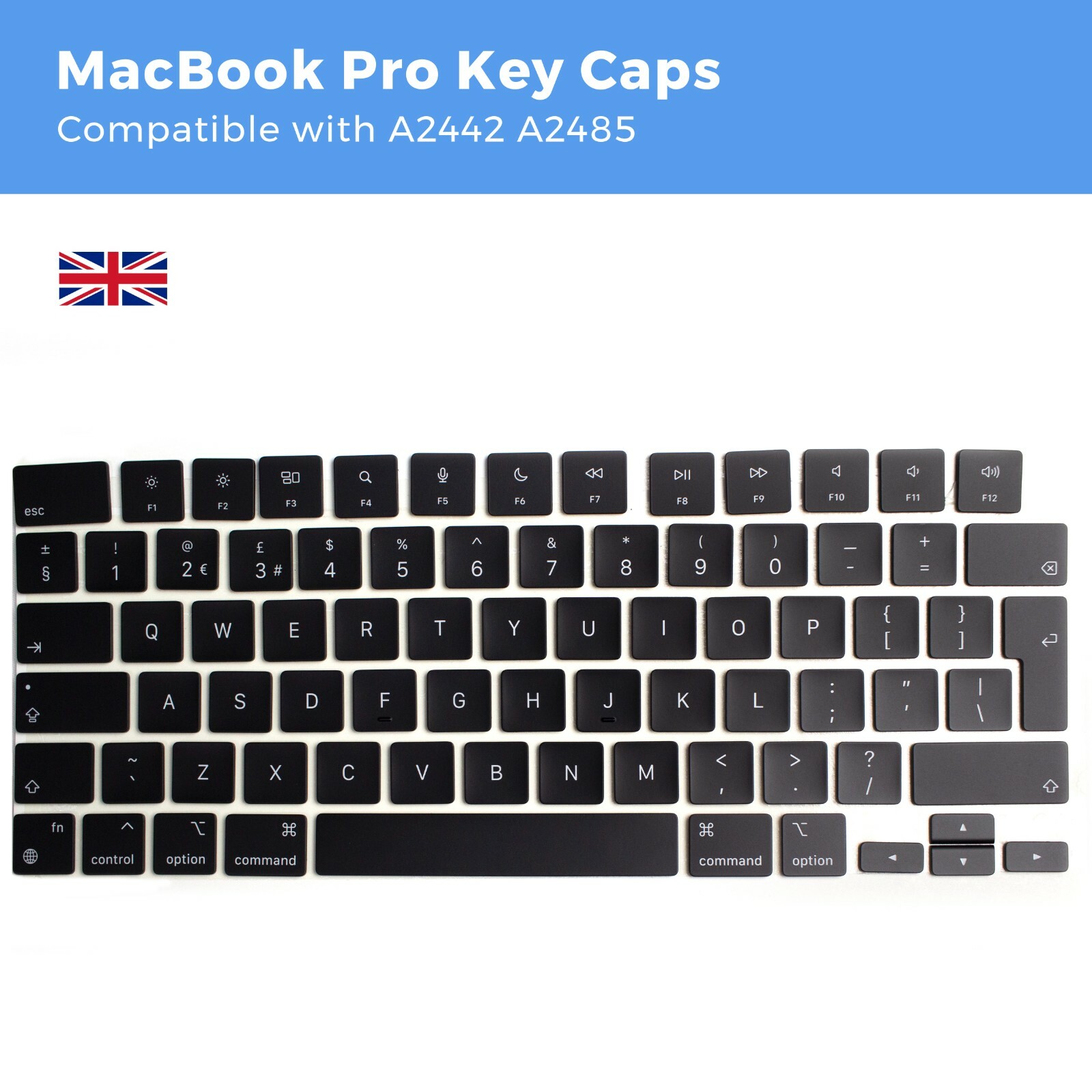 Apple MacBook Pro Keycaps Full Set for A2442 A2485 M1 14″ 16″ 2021 Key Caps UK