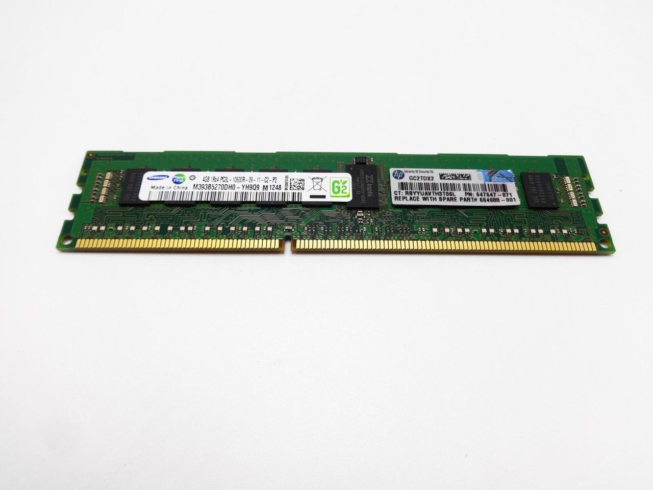 HP 647893-B21 4GB 1RX4 PC3L 10600R Memory 647647-071