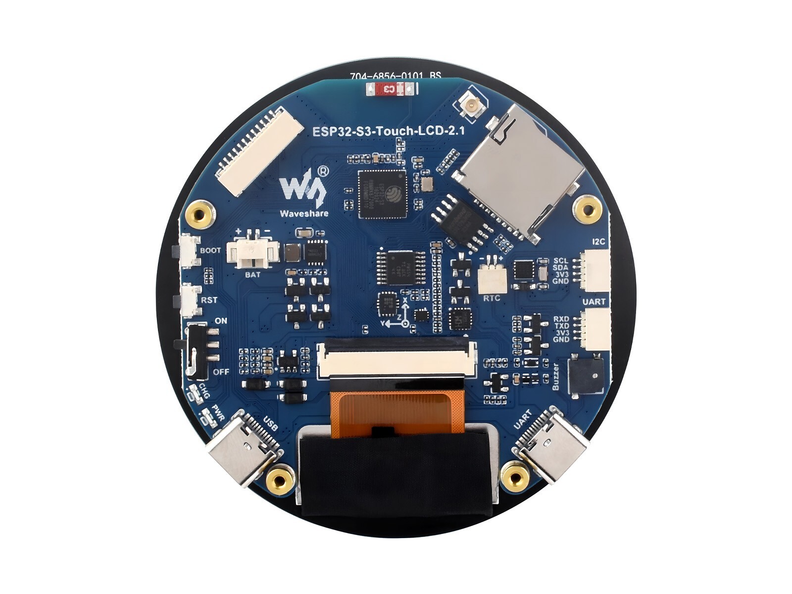 Waveshare ESP32-S3 2.1inch Capacitive Touch Round Display Development Board