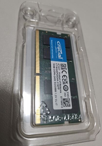 Crucial 16GB DDR4 2400MHz CT16G4SFD824A 1.2V PC4-19200 260-Pin Memory CL17 ram