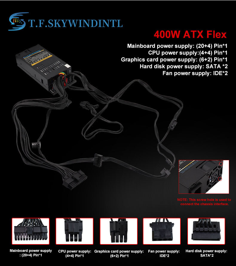 400W PC Flex Power Supply For Enhance 7140B Modular PSU Small 1U Computer Parts