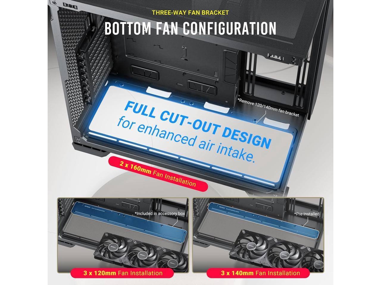 Antec C8, Fans not Included, RTX 40 Compatible, Dual-Chamber, tooless Design, Ty
