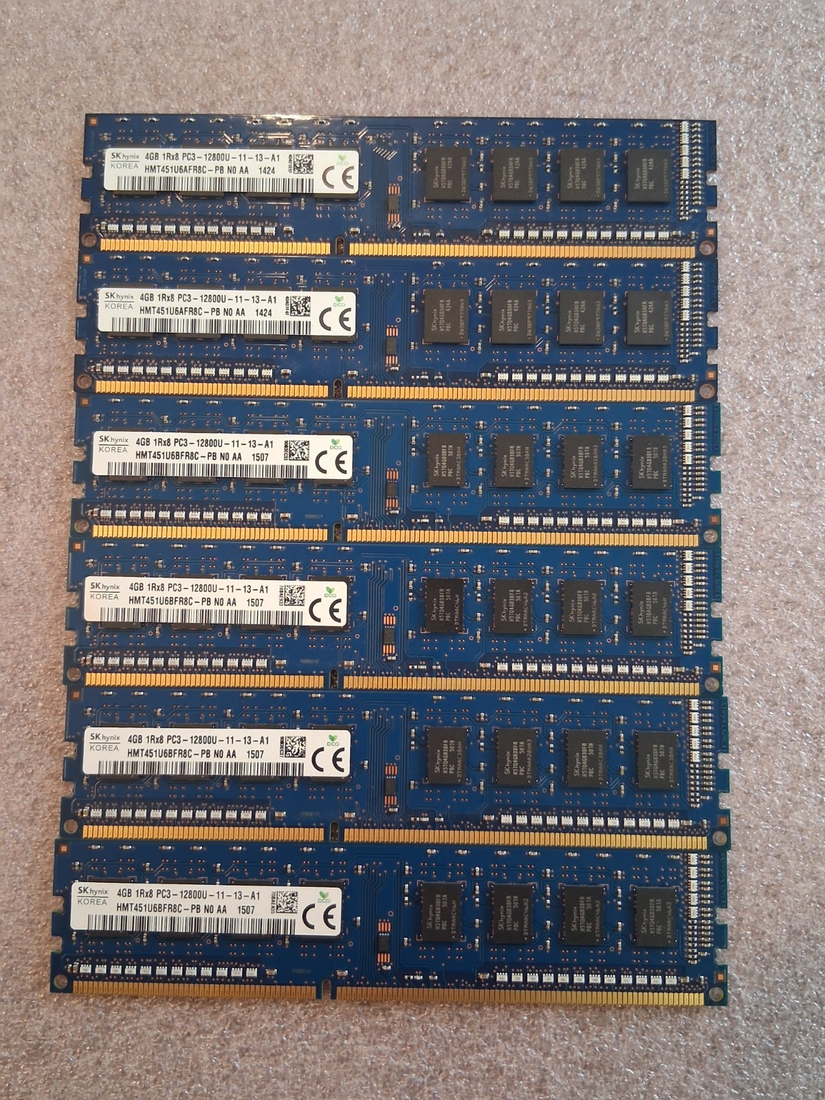 SK Hynix 24GB (6x4GB) 1Rx8 PC3L-12800U COMPUTER RAM MEMORY HMT451U6BFR8A-PB