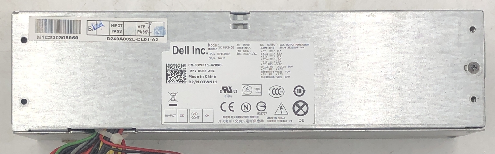 Dell OptiPlex 790 Desktop H240AS-00 240W Power Supply- 3WN11